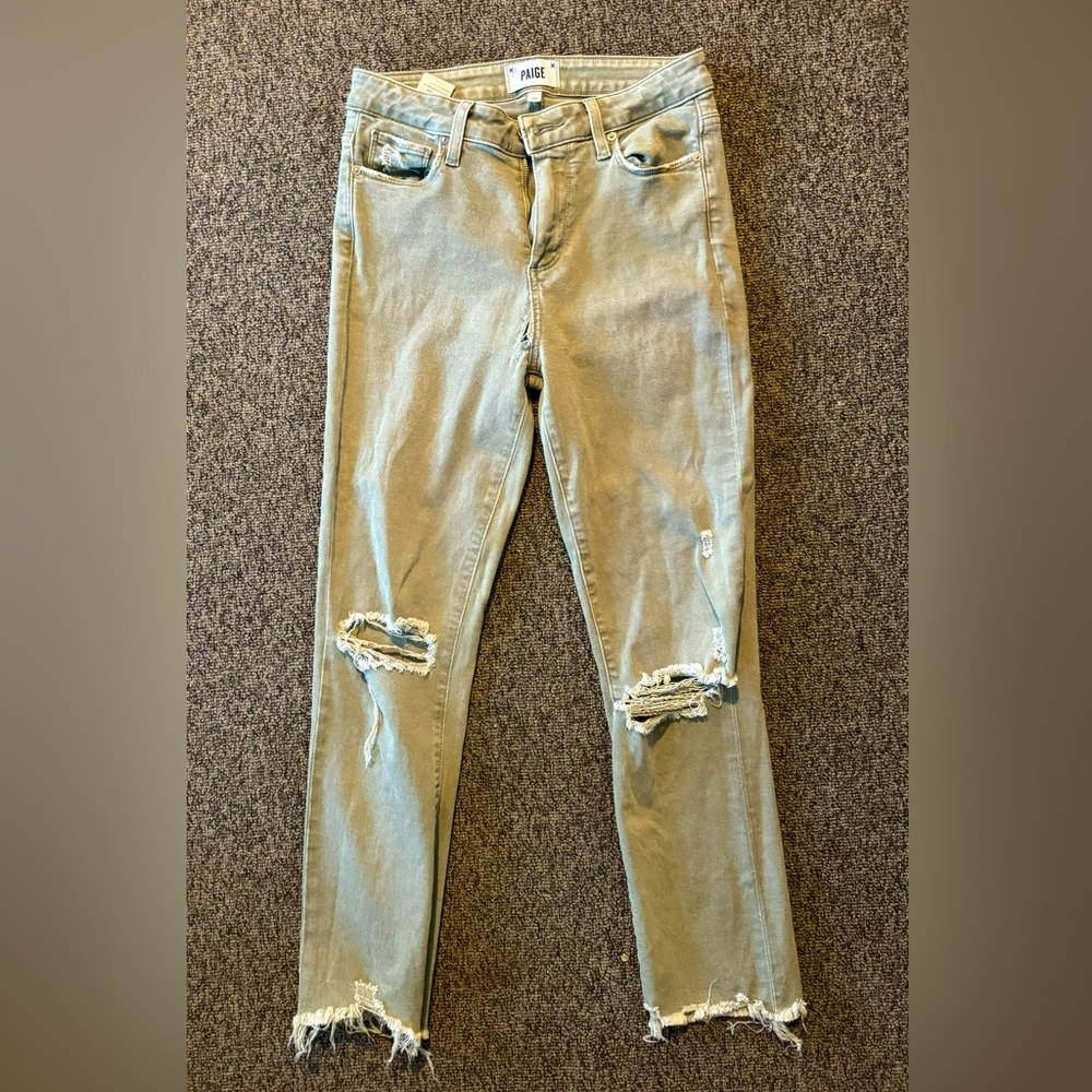 Paige olive green washed style size 26